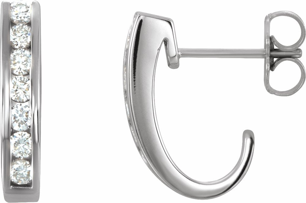 14K White 3/8 CTW Natural Diamond Earrings