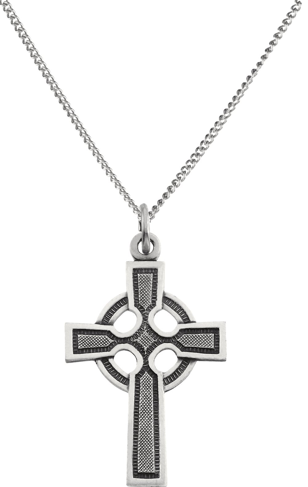 Sterling Silver Celtic-Inspired Cross Necklace