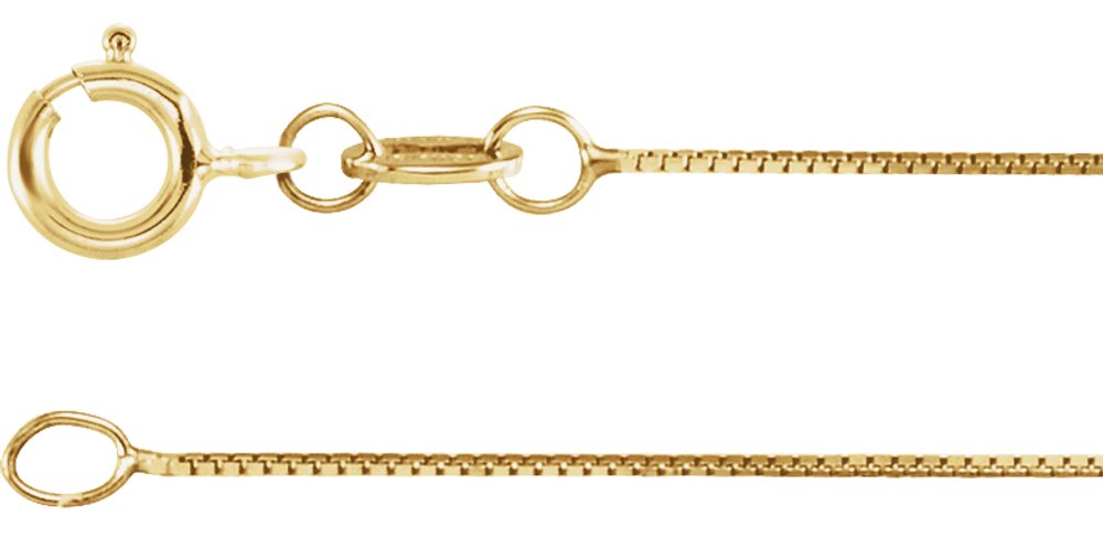 18K Yellow .50 mm Box 16" Chain