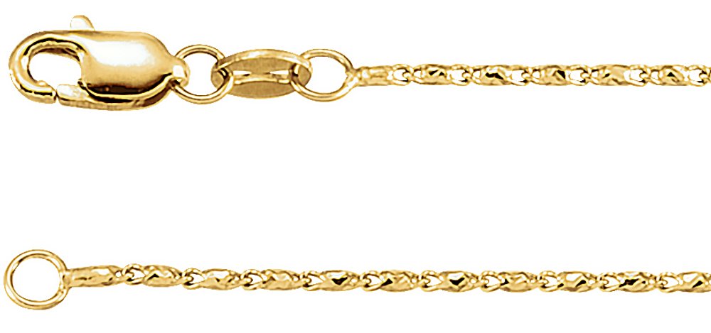 14K Yellow Gold 1 mm Raso 20" Chain