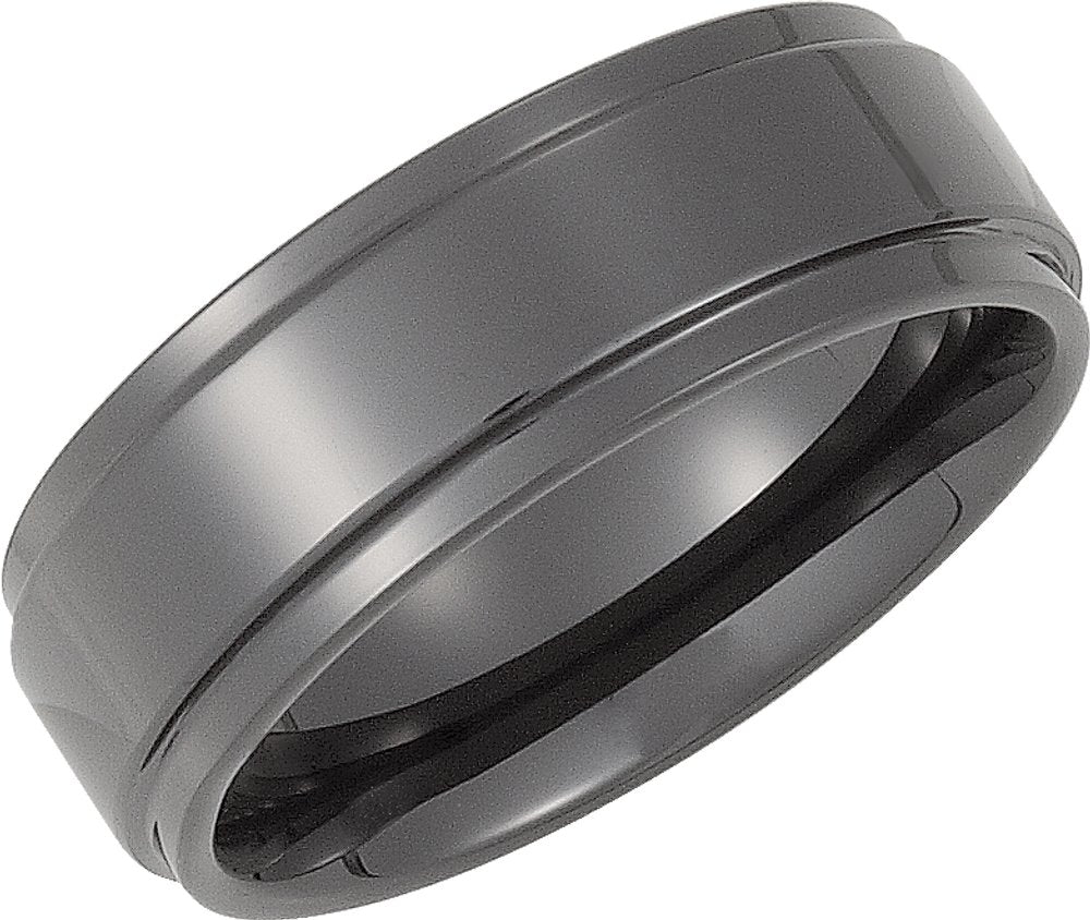 Ceramic Couture® 8 mm Stepped-Edge Comfort-Fit Band Size 7.5