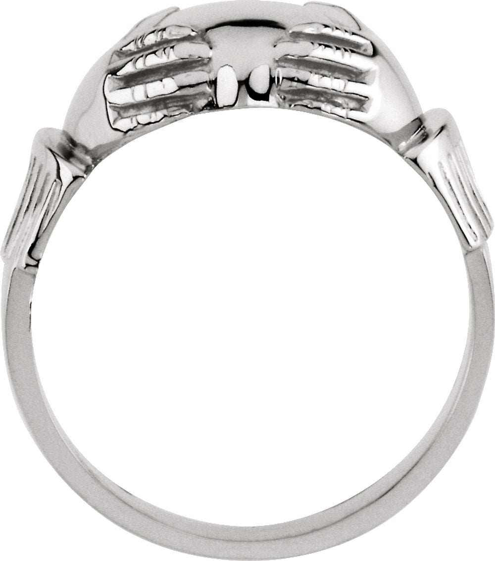 Sterling Silver 15x11 mm Claddagh Band