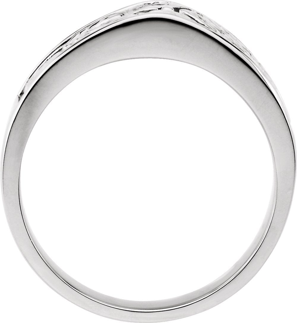 14K White Gold 6.5 mm Floral Band