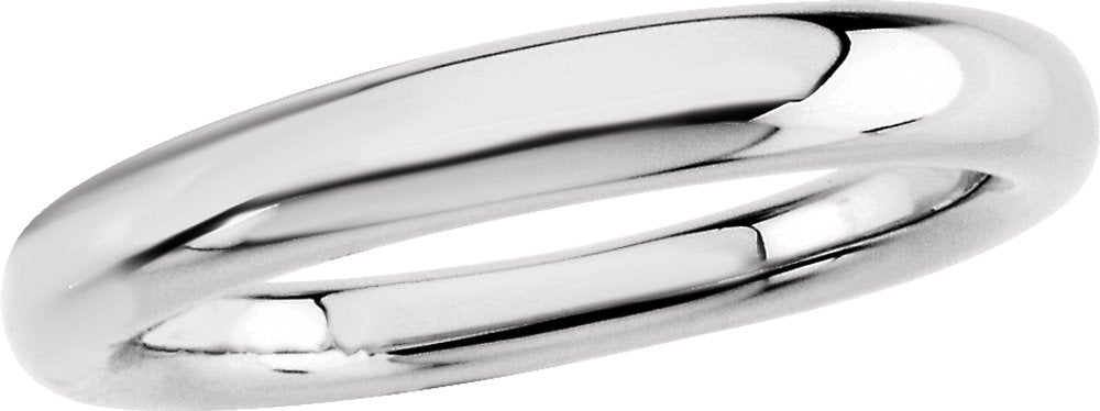 14K White Gold 3.5 mm Comfort-Fit Half Round Tapered Band