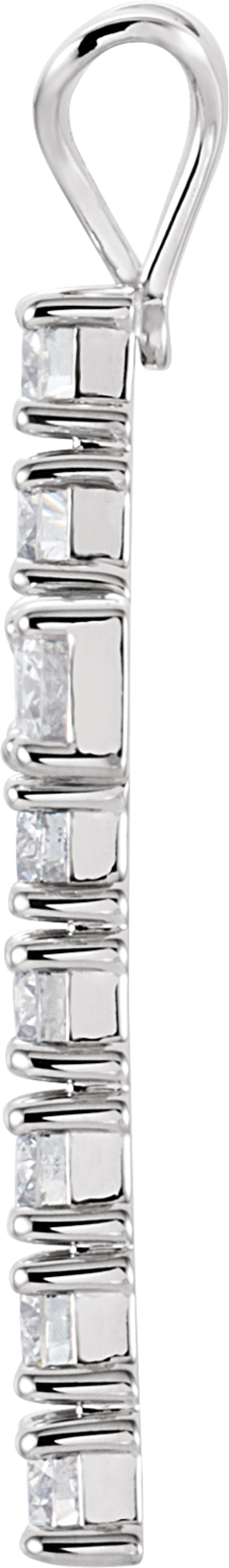 14K White 1 1/4 CTW Lab-Grown Diamond Cross Pendant