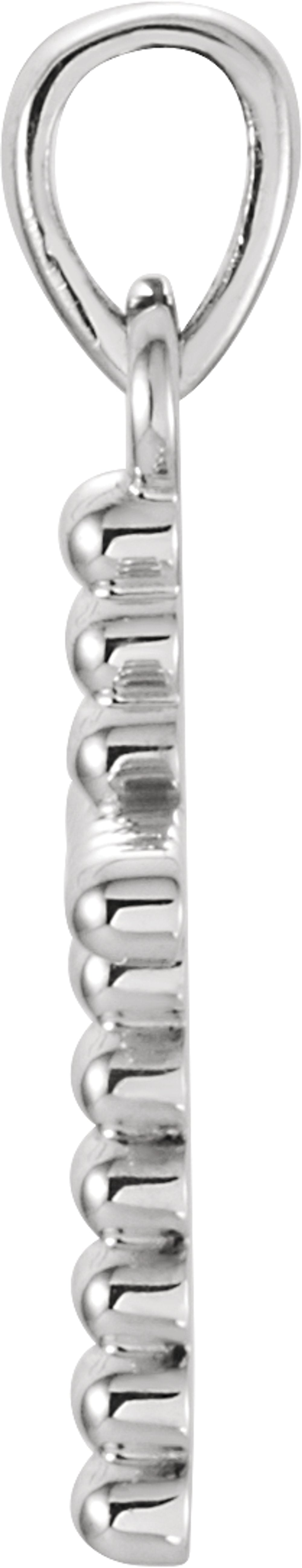 Sterling Silver Beaded Cross Pendant