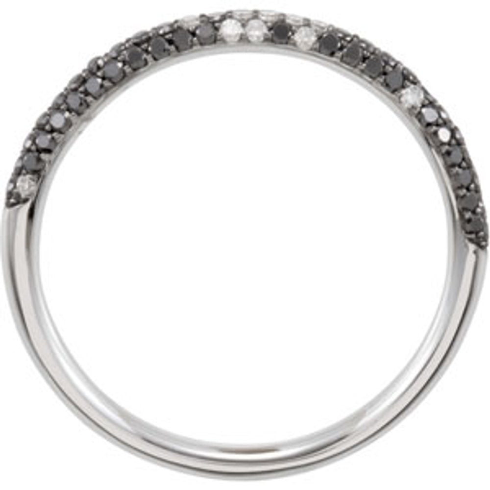 Black Rhodium-Plated 14K White Gold 3/8 CTW Natural Black & White Diamond Pavé-Style Ring