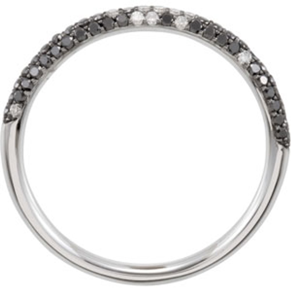 Black Rhodium-Plated 14K White Gold 3/8 CTW Natural Black & White Diamond Pavé-Style Ring