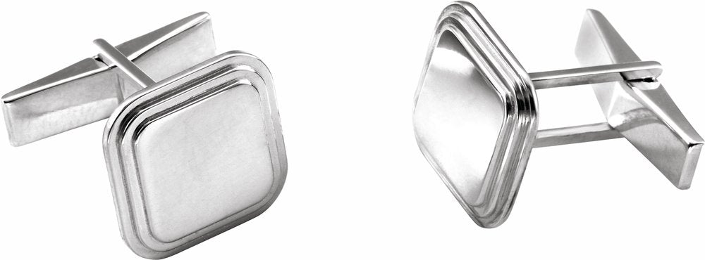 Sterling Silver Posh Mommy® Engravable Cuff Links