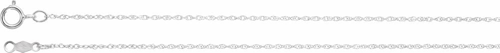 10K White Gold .85 mm Rope 16" Chain