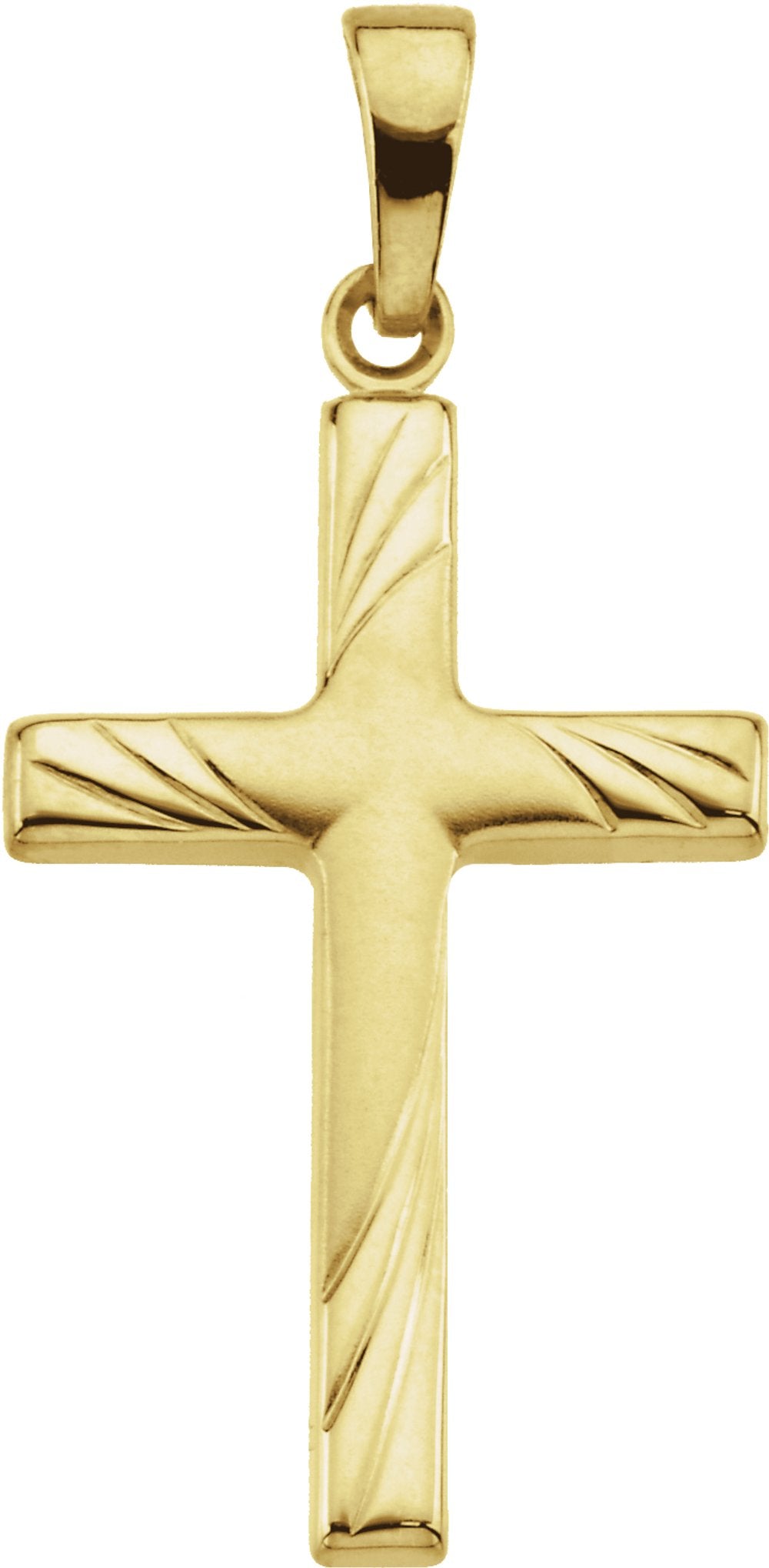 14K Yellow Gold 24x16 mm Cross Pendant