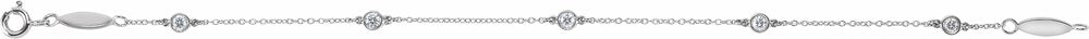 14K White Gold 1/3 CTW Lab-Grown Diamond Bezel-Set Station 7" Bracelet