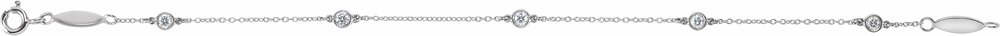 14K White Gold 1/3 CTW Lab-Grown Diamond Bezel-Set Station 7" Bracelet