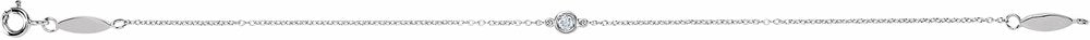 14K White Gold .08 CT Natural Diamond 7" Bracelet