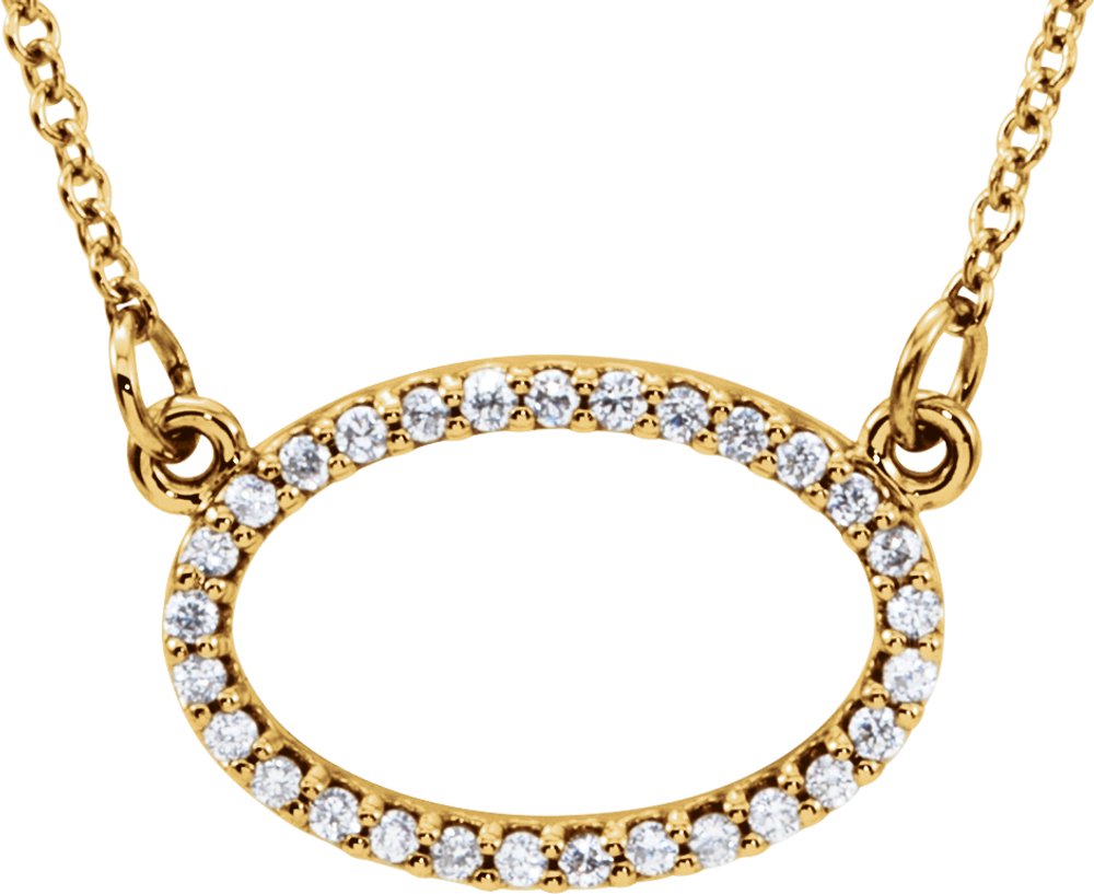 14K Yellow Gold 1/8 CTW Natural Diamond 16" Necklace