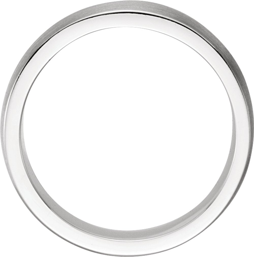 14K White/Yellow 6.75 mm Flat Edge Band with Polished & Satin Finish Size 9