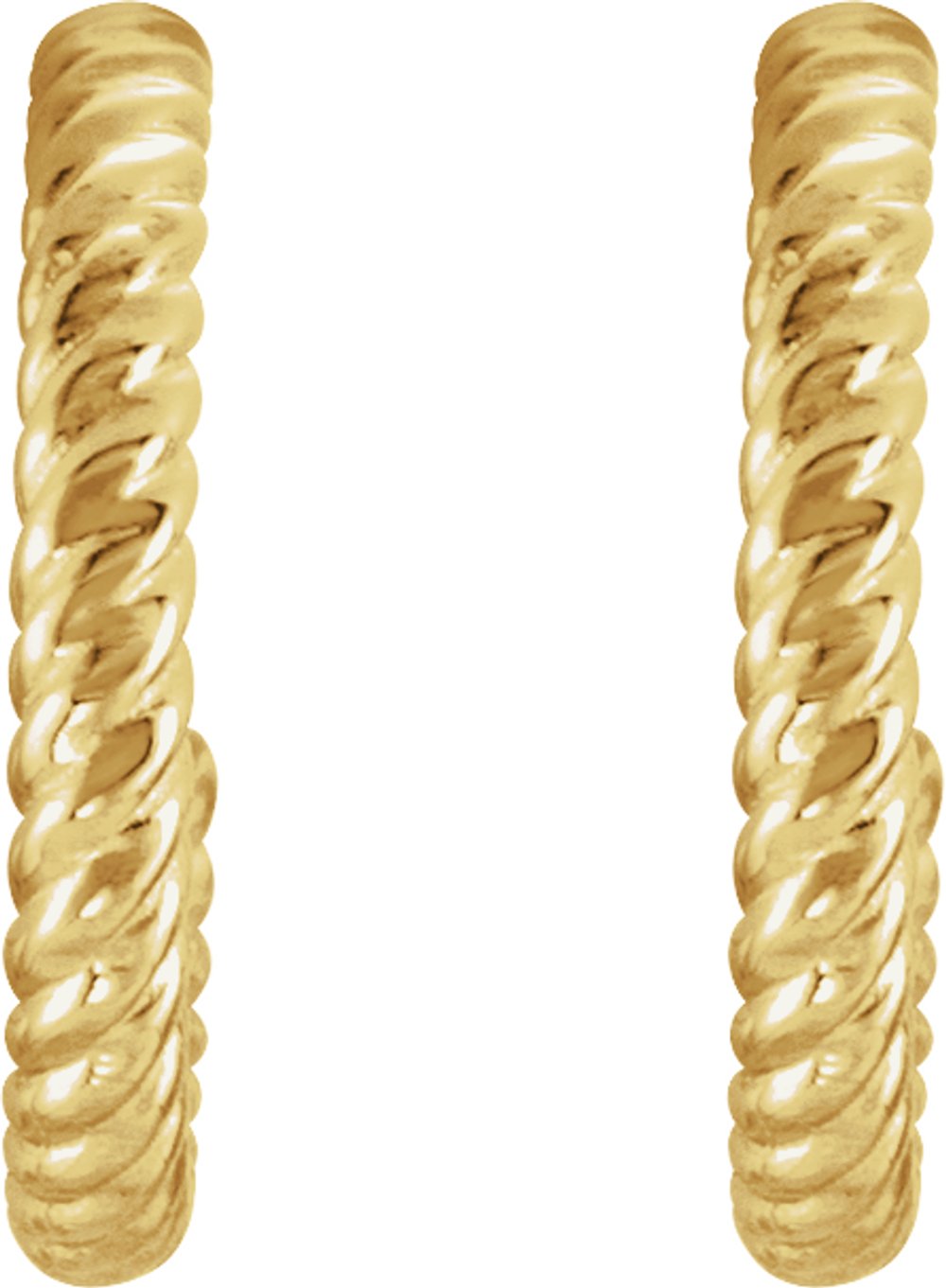 14K Yellow Gold Rope 12 mm Hoop Earrings