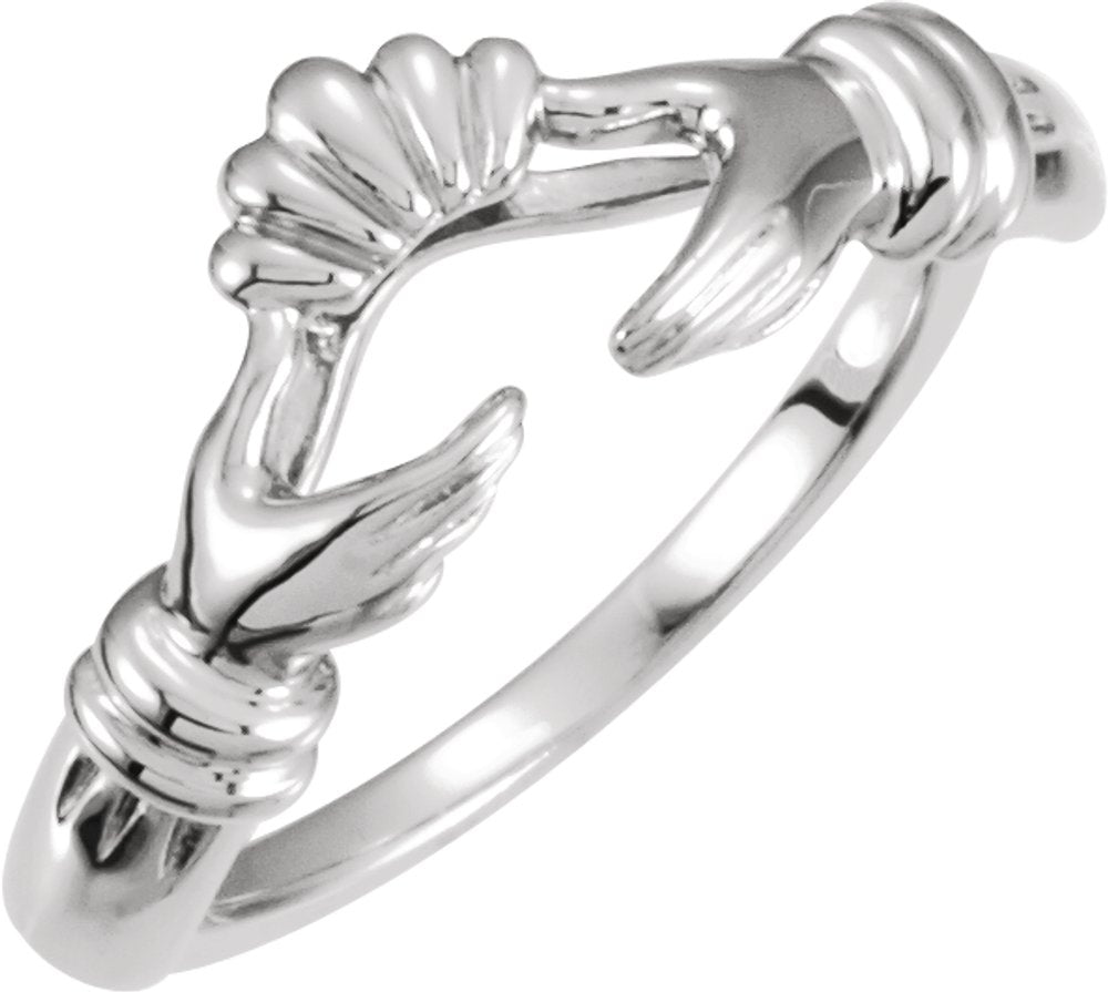Platinum Claddagh Wrap-Style Ring Enhancer
