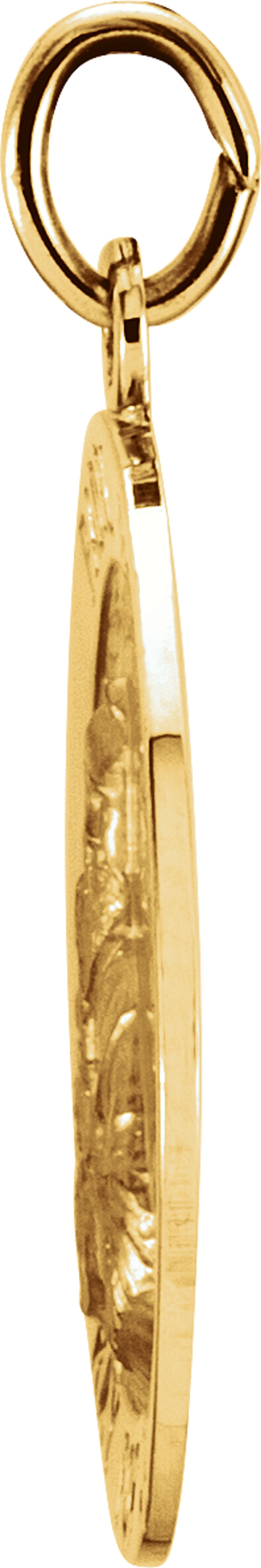 14K Yellow 18 mm Round St. Padre Pio Medal