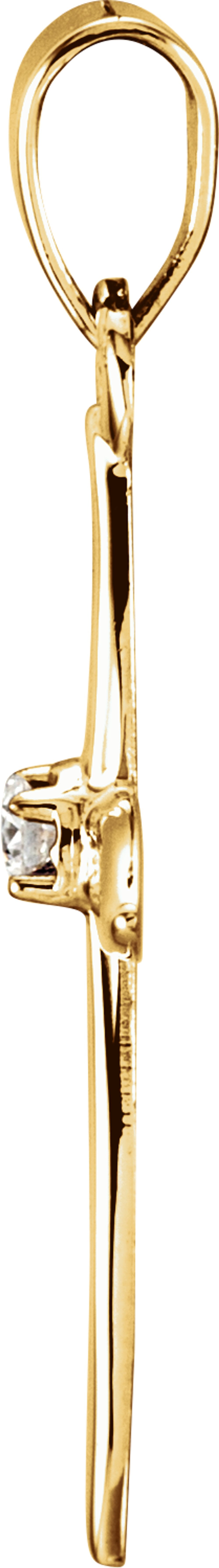 14K Yellow/White Gold .025 CT Natural Diamond Cross Pendant
