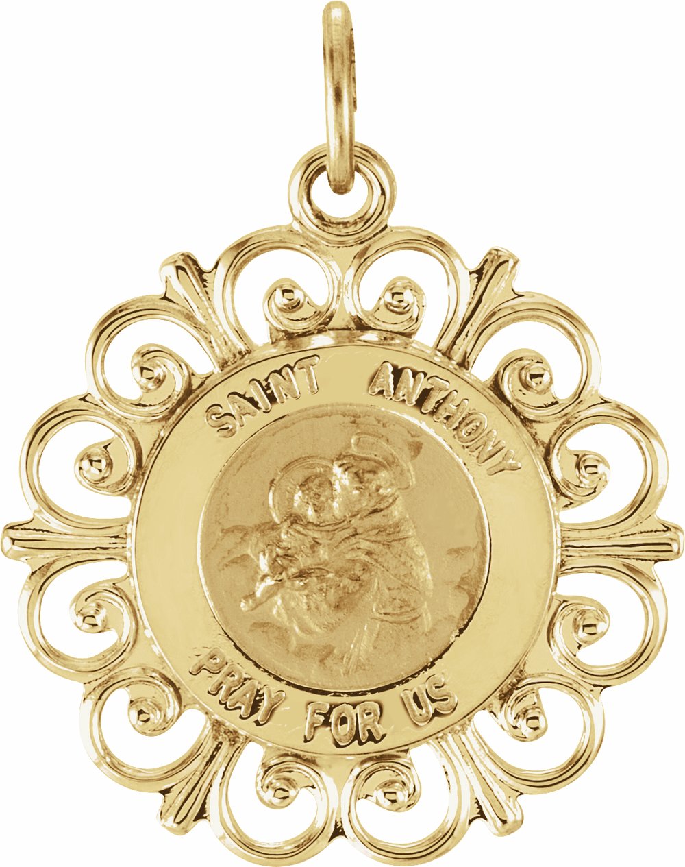14K Yellow 18 mm St. Anthony Medal