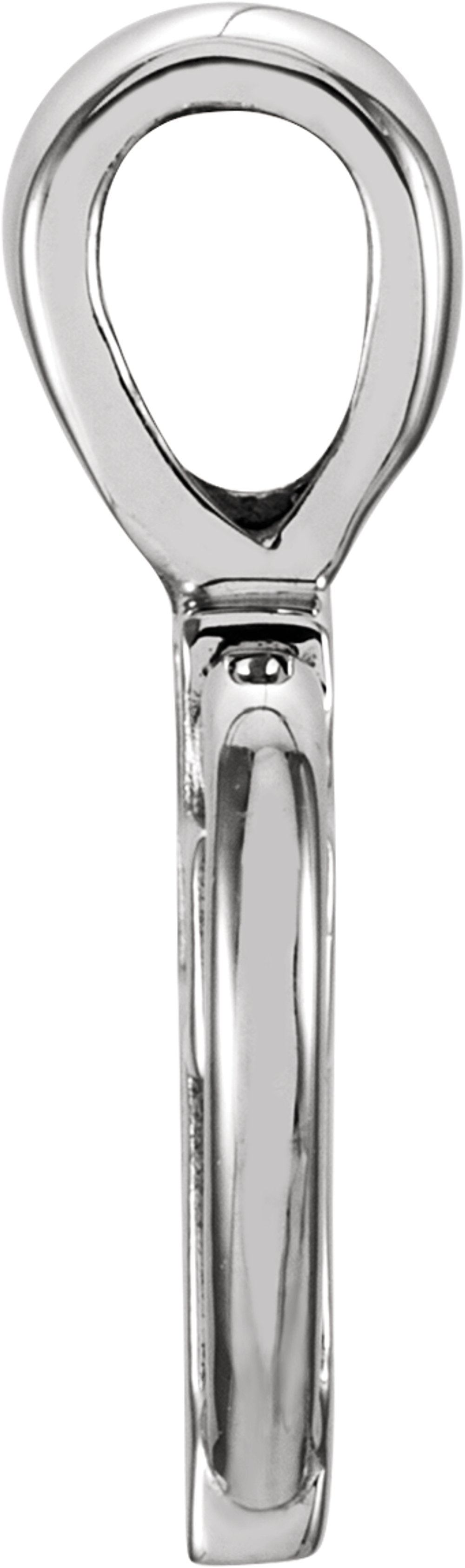 14K White Gold .01 CT Natural Diamond Cross & Heart Pendant