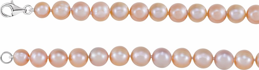 Sterling Silver Cultured Pink Freshwater Pearl 18" Necklace