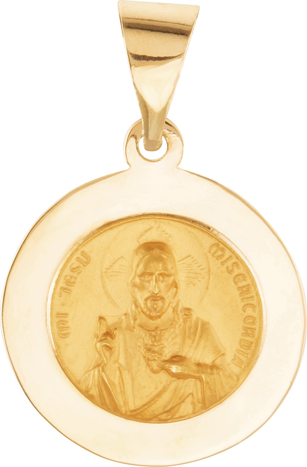 14K Yellow 15x15 mm Round Hollow Scapular Medal