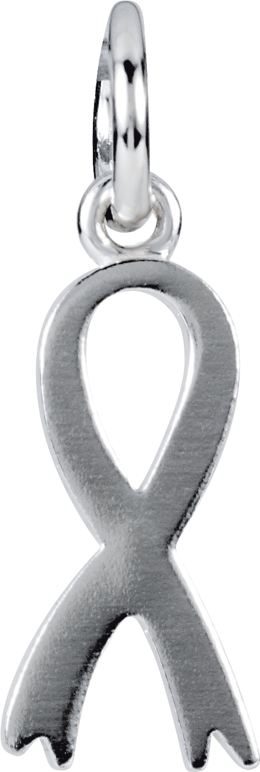 14K White Gold Posh Mommy® Breast Cancer Awareness Charm/Pendant