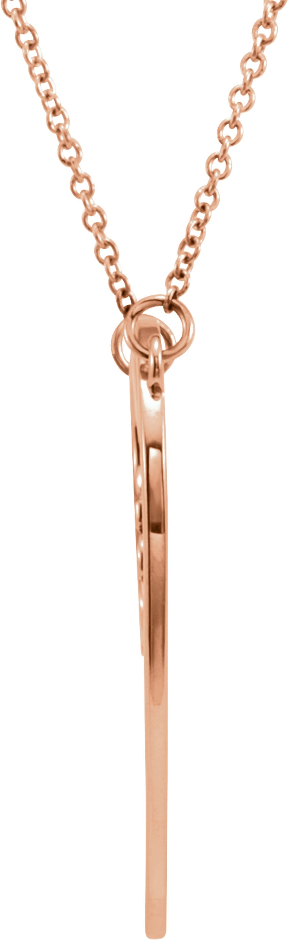 14K Rose "Mom" Heart 17" Necklace