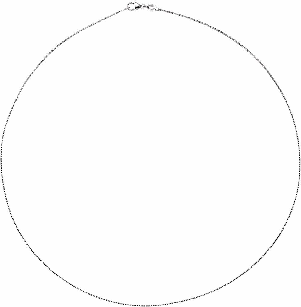 Sterling Silver .8 mm Diamond-Cut Box 18" Chain