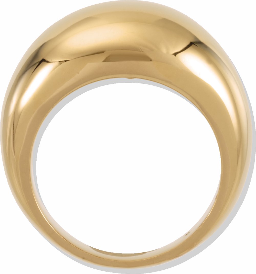 14K Yellow Gold 14 mm Dome Ring