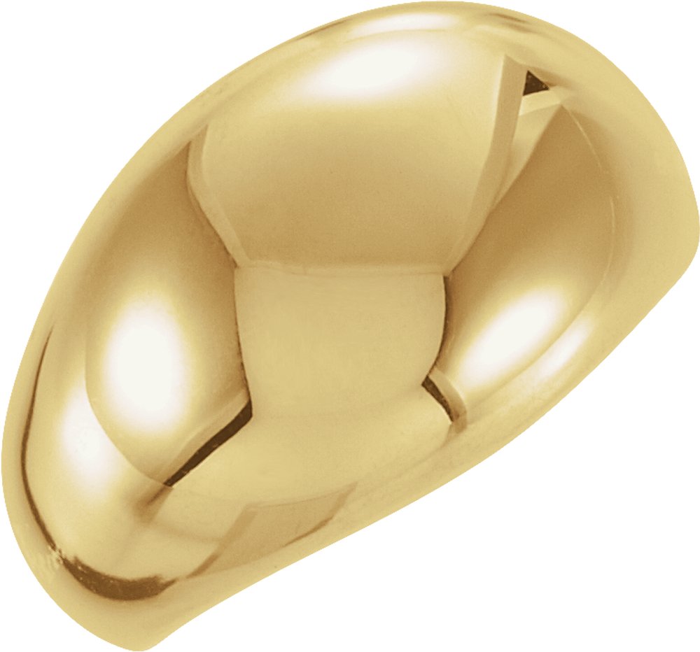 14K Yellow Gold 14 mm Dome Ring