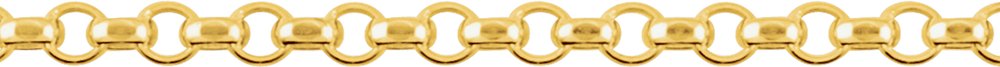 14K Yellow Gold 2.5 mm Hollow Diamond-Cut Rolo 7" Chain