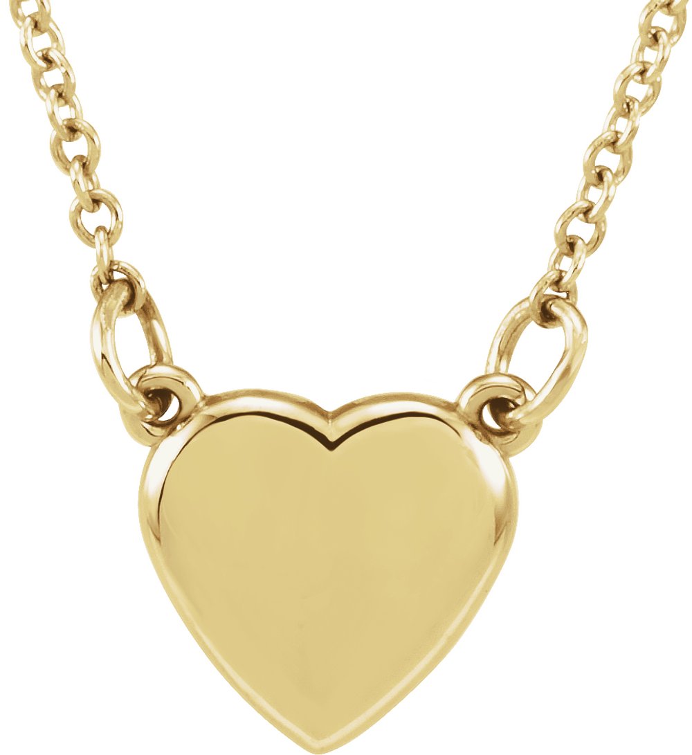 14K Yellow Gold Heart 18" Necklace