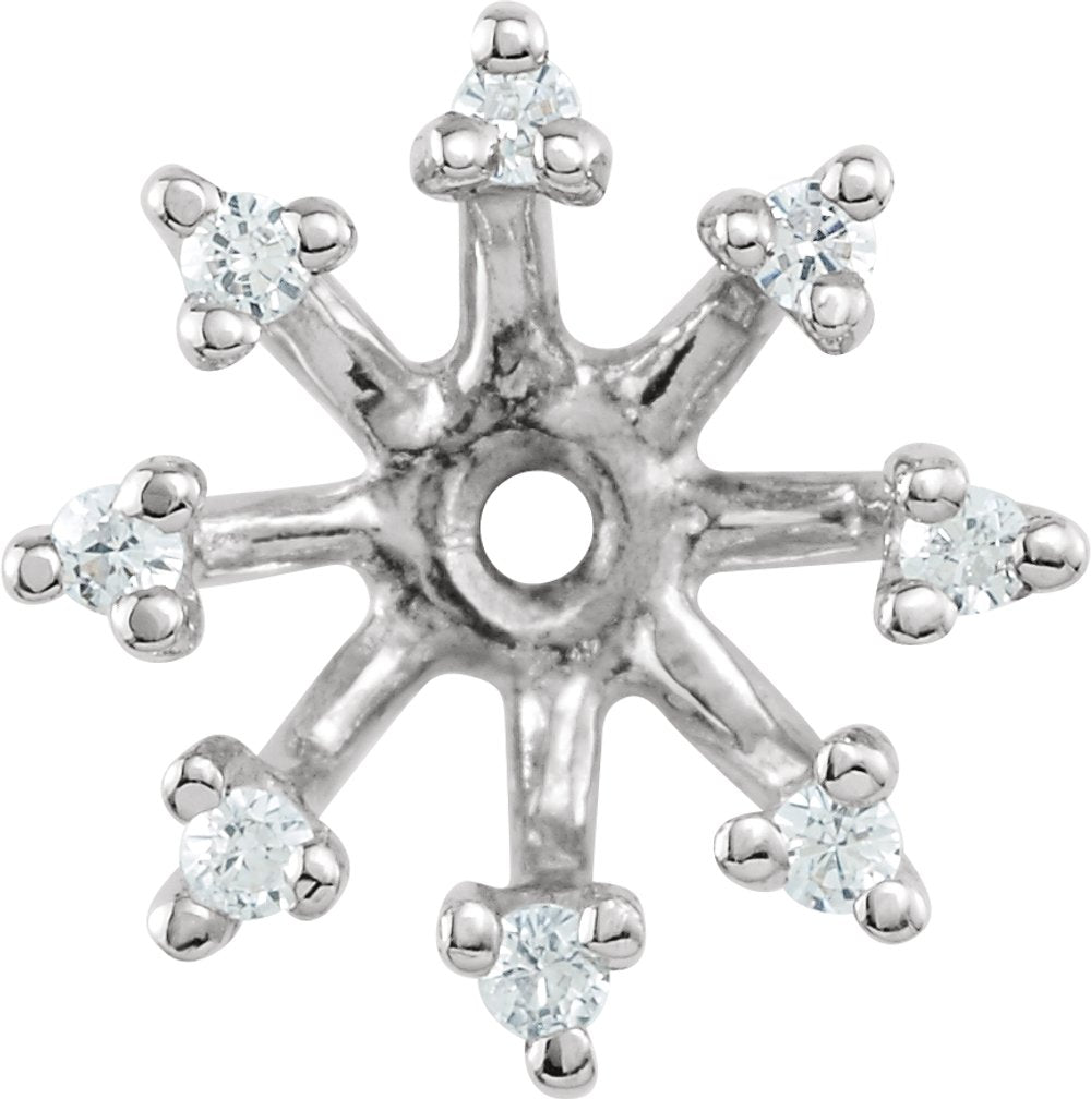 14K White Gold 1/6 CTW Natural Diamond Earring Jackets