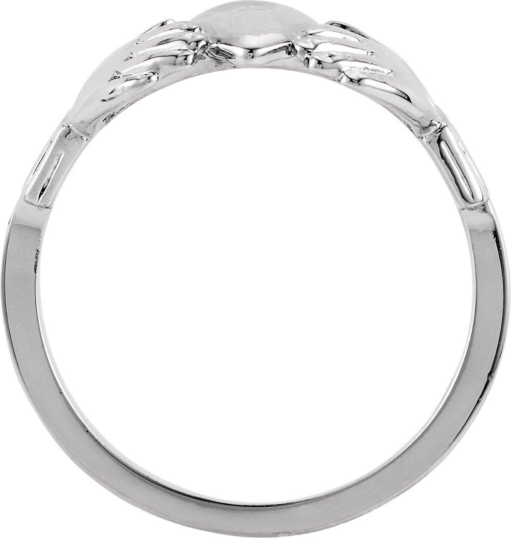 Sterling Silver 14x12 mm Claddagh Band