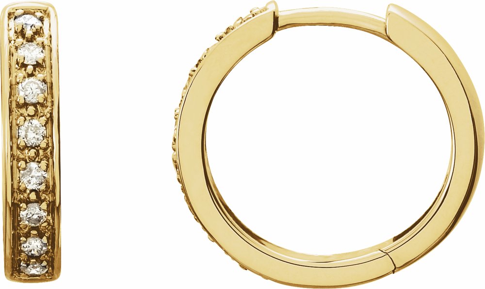 14K Yellow Gold 1/5 CTW Natural Diamond 14 mm Hoop Earrings