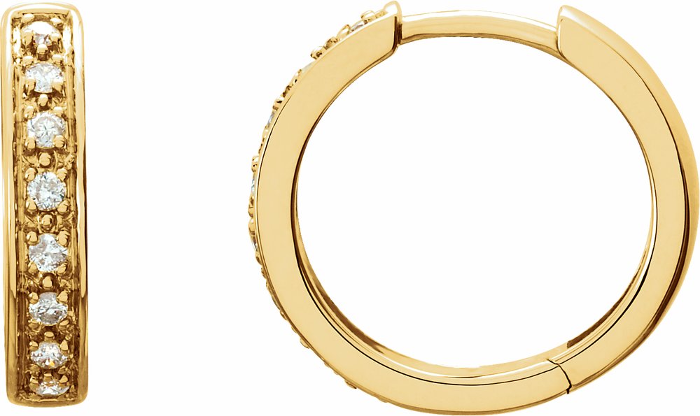 14K Yellow Gold 1/5 CTW Natural Diamond 14 mm Hoop Earrings
