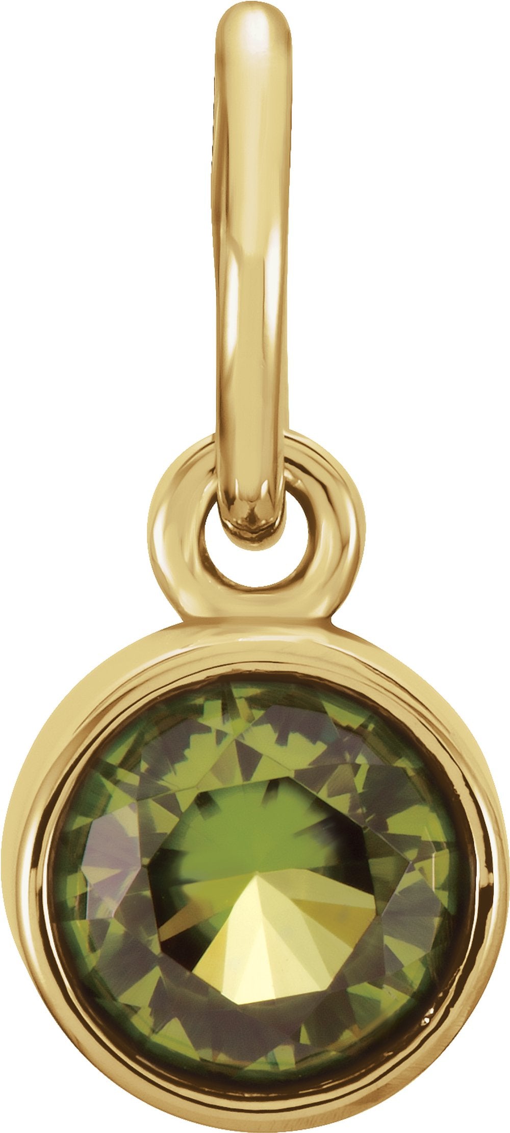 14K Yellow Gold Posh Mommy® Imitation Peridot Charm/Pendant
