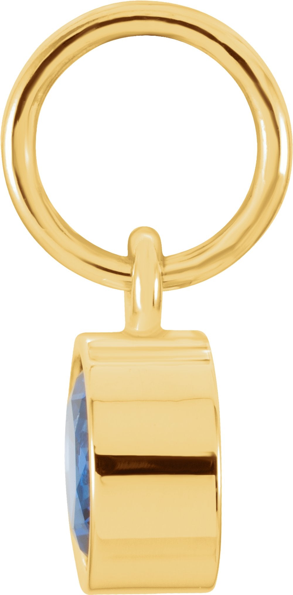 14K Yellow Gold Posh Mommy® Imitation Blue Sapphire Charm/Pendant