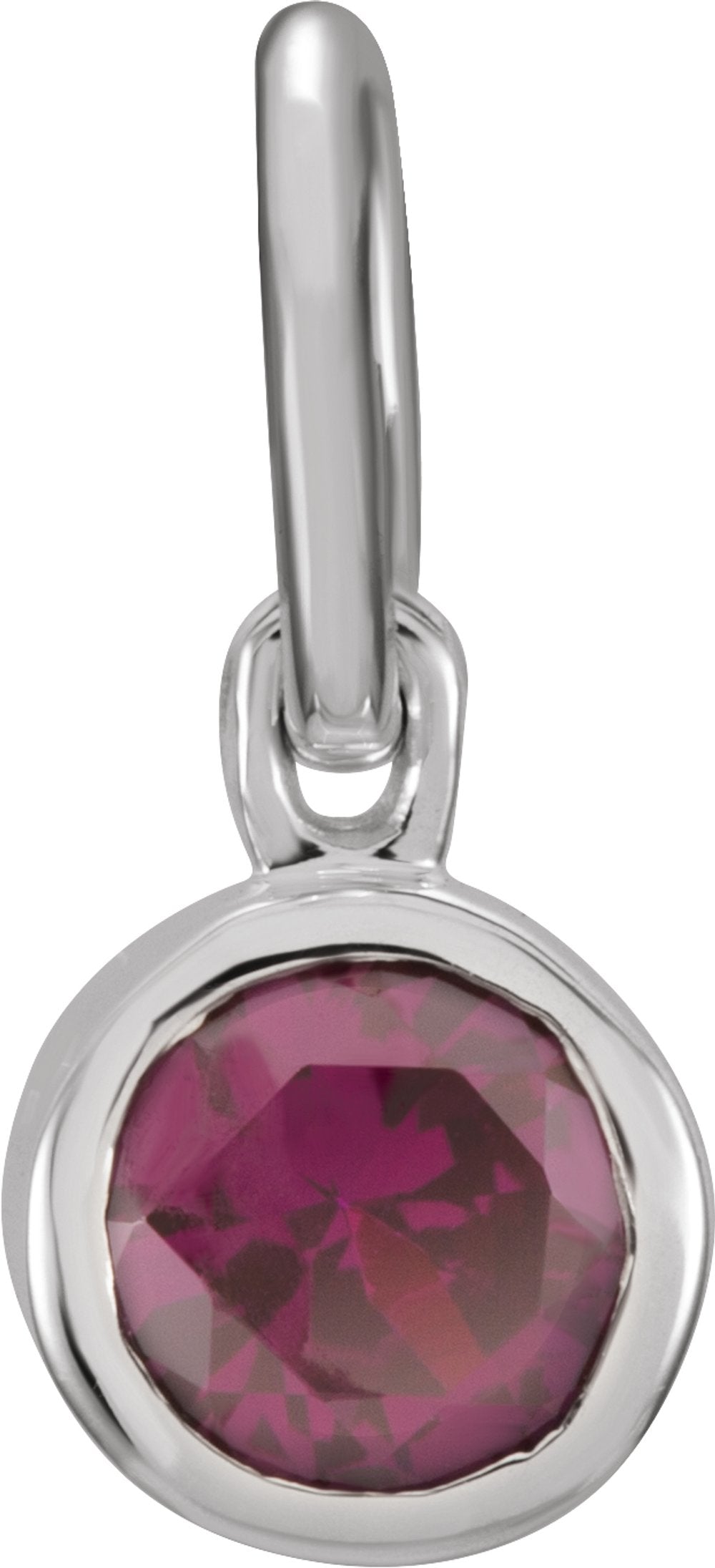 14K White Gold Posh Mommy® Imitation Garnet Charm/Pendant