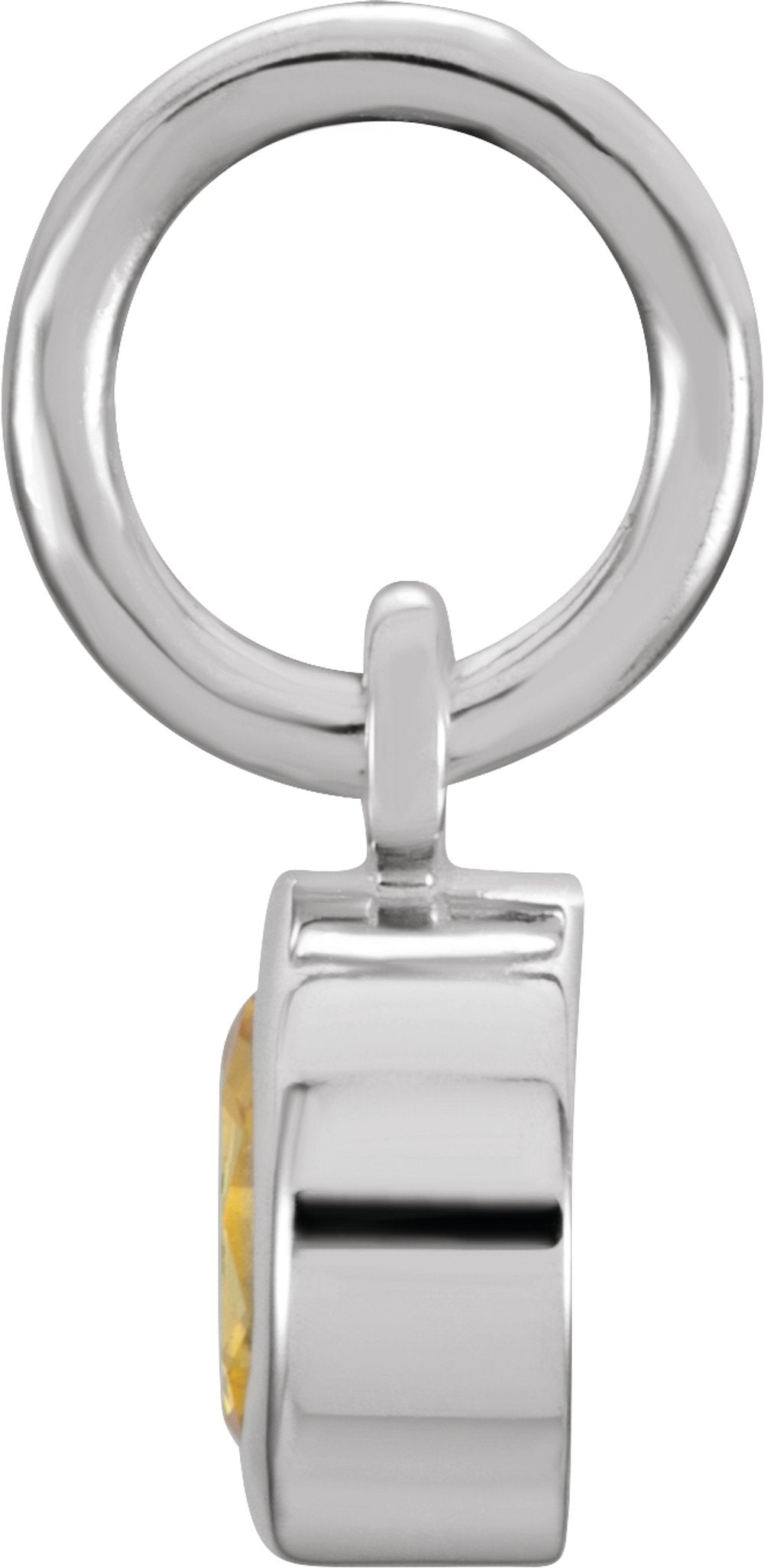 14K White Posh Mommy® Imitation Citrine Charm/Pendant