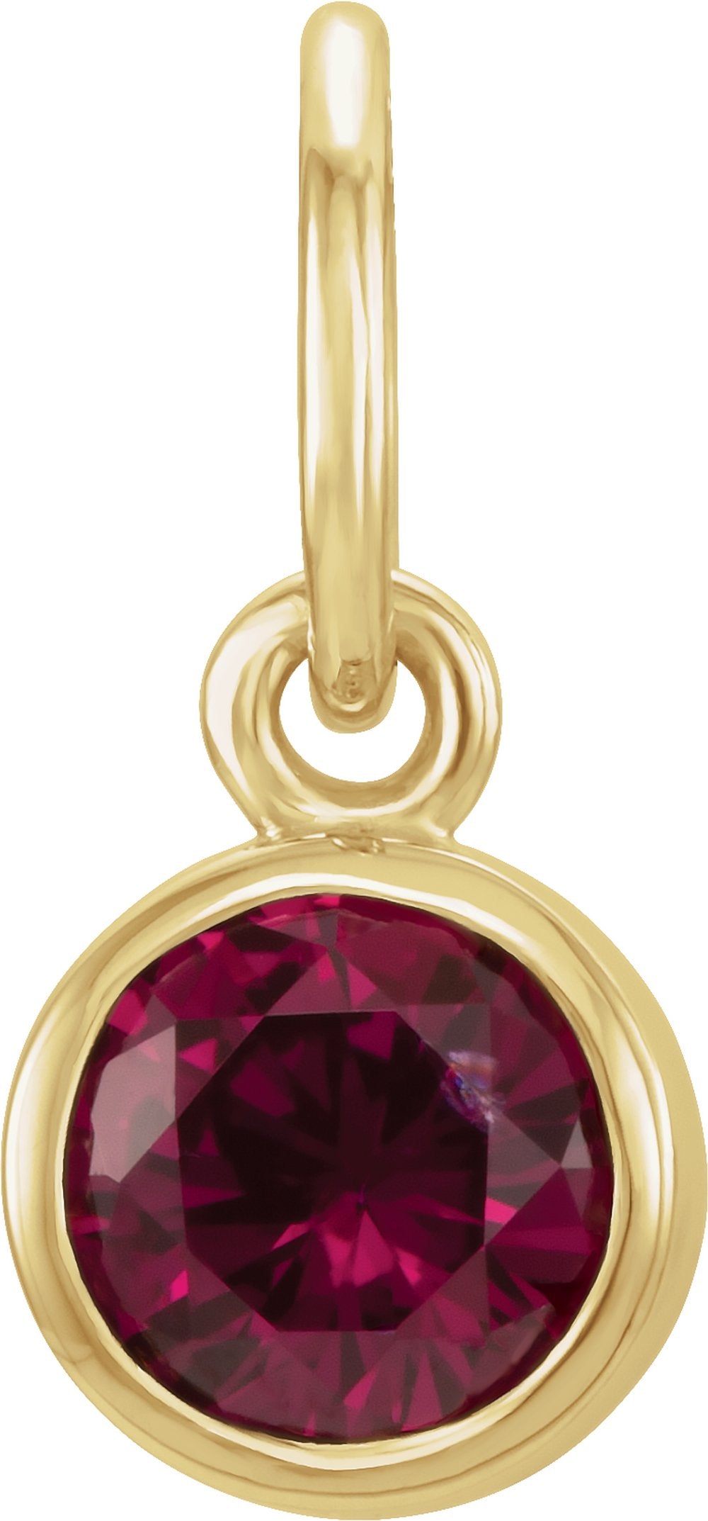 14K Yellow Gold Posh Mommy® Imitation Garnet Charm/Pendant