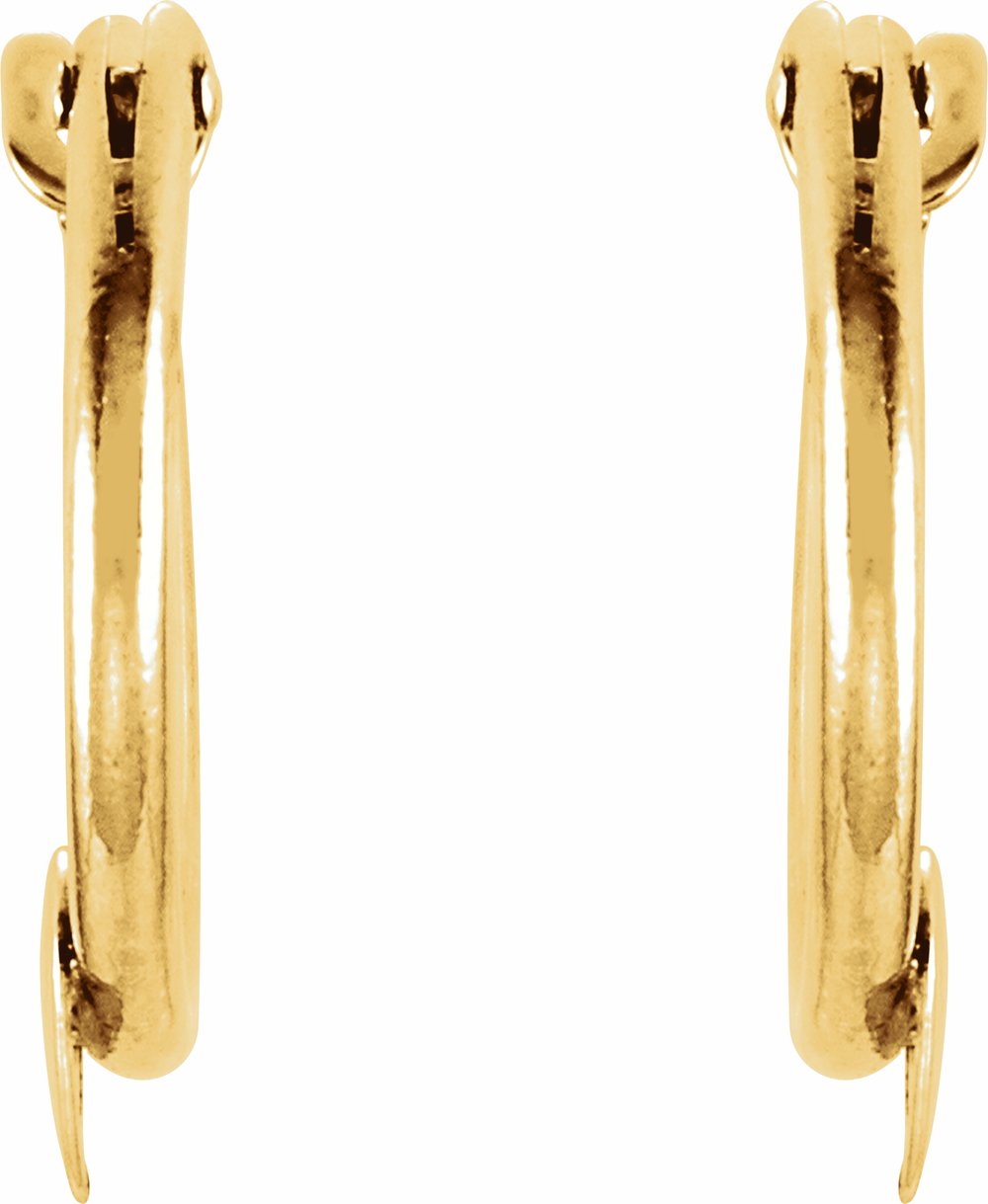 14K Yellow 14.5 mm Youth Hinged Hoop Heart Earrings