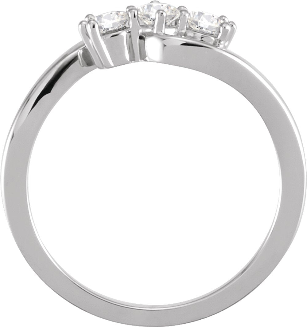 14K White Gold 1/3 CTW Lab-Grown Diamond Three-Stone Ring