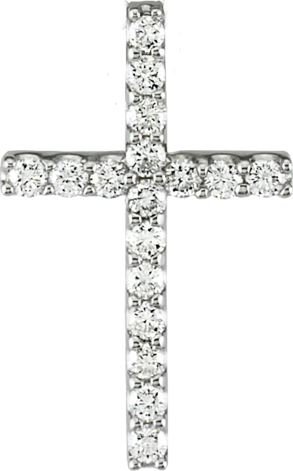 14K White Gold 1/6 CTW Lab-Grown Diamond Petite Cross Pendant