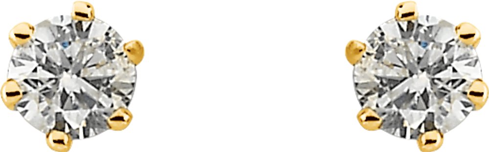 14K Yellow 1/2 CTW Natural Diamond Stud Earrings
