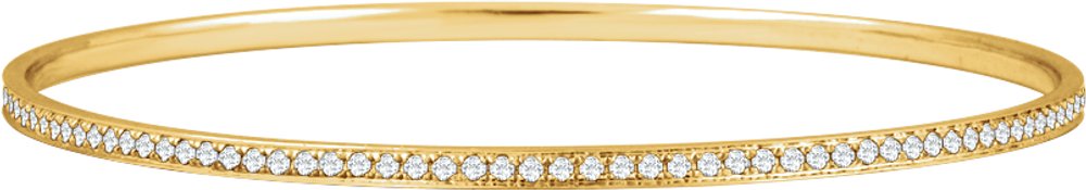 14K Yellow Gold 1 1/2 CTW Natural Diamond 7" Bangle Bracelet