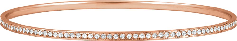 14K Rose 1 1/2 CTW Natural Diamond 7" Bangle Bracelet